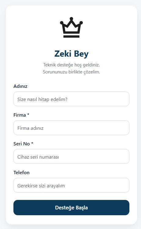 Zeki Bey giriş ekranı