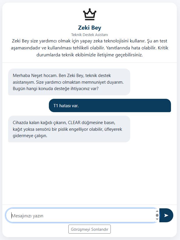 Zeki Bey sohbet ekranı